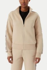 GUESS Beżowa damska bluza rozpinana z lampasami Britney, Rozmiar XS. Brązowe bluzy bez kaptura damskie Guess, xs. Za 489.99 zł.