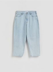 Jeansy barrel leg - niebieski. Niebieskie jeansy męskie Reserved. Za 159.99 zł.
