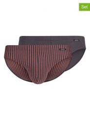 Skiny Slipy (2 pary) w kolorze czerwono-granatowym rozmiar: M. Czerwone slipki męskie Skiny, bez wzorów. Za 59.45 zł.