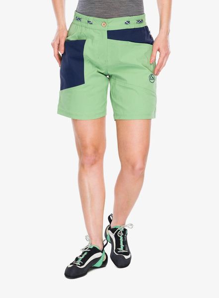 Spodenki wspinaczkowe damskie La Sportiva Mantra Shorts. Zielone szorty damskie La Sportiva, bez wzorów, z materiału. Za 362.99 zł.
