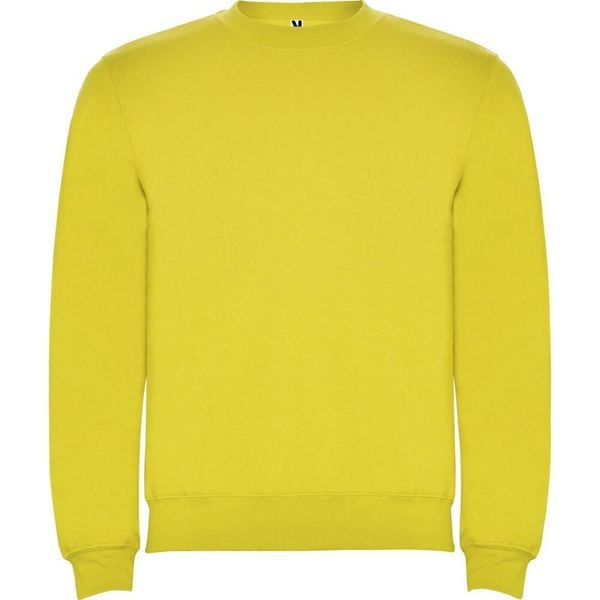 Bluza Unisex Dla Dorosłych Clasica Z Okrągłym Dekoltem. Żółte bluzy sportowe damskie ROLY, m, bez wzorów, z bawełny, bez ramiączek, długie, z kapturem. Za 74.99 zł.