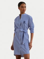 LAUREN RALPH LAUREN Sukienka koszulowa 200963845001 Niebieski Straight Fit. Niebieskie sukienki damskie Lauren Ralph Lauren, bez wzorów, z bawełny, bez kołnierzyka, bez ramiączek, koszulowe. Za 1,249.00 zł.