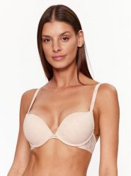 Guess Biustonosz push-up O3BC17 KBXA0 Beżowy. Brązowe biustonosze Guess, z aplikacjami, z syntetyku. Za 119.99 zł.