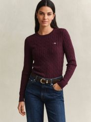 Gant Sweter Kobiety Bawełna lila, XXL. Swetry klasyczne damskie Gant, xxl, z bawełny, bez kołnierzyka. Za 699.95 zł.