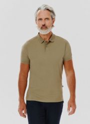 PAKO LORENTE – Gładki bawełniany t-shirt polo w kolorze zielonym. Zielone koszulki polo męskie Pako Lorente, m, bez wzorów, z bawełny, bez ramiączek. Za 49.99 zł.
