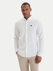 Aeronautica Militare Koszula 261CA1320UCT03532 Biały Regular Fit. Białe koszule męskie AERONAUTICA MILITARE, m, bez wzorów, z bawełny, bez kołnierzyka, bez ramiączek. Za 399.99 zł.