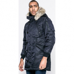 G-Star Raw - Parka. Niebieskie parki męskie G-Star Raw, m, bez wzorów, z acetatu. W wyprzedaży za 899.90 zł.