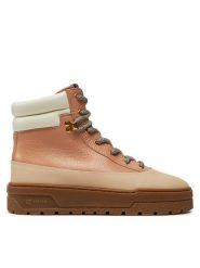 Pollini Botki SA21274G0LTH461A Beżowy. Brązowe botki damskie Pollini, ze skóry, bez obcasa, na płaskiej podeszwie, bez zapięcia. Za 1,739.00 zł.