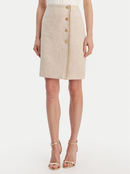 Luisa Spagnoli Spódnica ołówkowa Tanzania 543169 Beżowy Regular Fit. Brązowe spódniczki damskie Luisa Spagnoli, bez wzorów, z bawełny, ołówkowe. Za 1,129.00 zł.