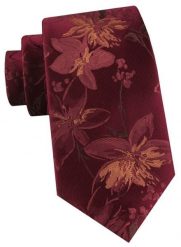 Męski Krawat - Bordowy w Kwiaty - Alties. Czerwone krawaty i muchy męskie Alties, bez wzorów, z tkaniny, eleganckie. Za 55.00 zł.