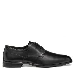 Półbuty Geox. Czarne buty wizytowe męskie Geox, bez zapięcia. Za 549.99 zł.