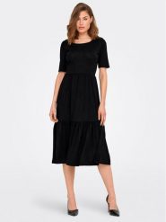 JDY Sukienka codzienna Dalila 15195291 Czarny Loose Fit. Czarne sukienki damskie JDY, na co dzień, xs, bez wzorów, z syntetyku, bez kołnierzyka, bez ramiączek, proste. Za 81.99 zł.