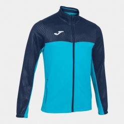 Bluza męska Jomamontreal full zip fluor turquise-navy. Niebieskie bluzy z kapturem męskie Joma, m, z dzianiny. Za 179.00 zł.