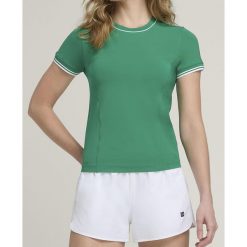Koszulka damska Wilson Team Seamless W. Zielone t-shirty damskie Wilson, bez wzorów, bez kołnierzyka. Za 265.00 zł.