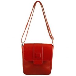 Torebka skórzana damska listonoszka DAN-A T123A czerwona. Czerwone shopper bag damskie DAN-A, bez wzorów, ze skóry, bez dodatków. Za 239.99 zł.