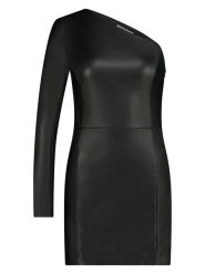 Steve Madden Sukienka "Faye" w kolorze czarnym rozmiar: XS. Czarne sukienki damskie Steve Madden, xs, bez wzorów, ze skóry, bez kołnierzyka, bez ramiączek, mini. Za 83.22 zł.