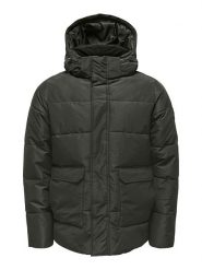 ONLY & SONS Kurtka pikowana "Carl" w kolorze antracytowym rozmiar: M. Czarne kurtki męskie Only & Sons, m, bez wzorów, z materiału, bez kaptura. Za 144.92 zł.