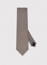 PAKO LORENTE – Beżowy krawat w mikrowzór. Brązowe krawaty i muchy męskie Pako Lorente, bez wzorów, z poliesteru. Za 99.99 zł.