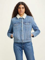 Levi´s Kurtka dżinsowa w kolorze błękitnym rozmiar: S. Niebieskie kurtki damskie s, z aplikacjami, z bawełny, bez kaptura. Za 223.99 zł.