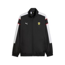 Kurtka dresowa Ferrari. Czarne kurtki męskie Puma, l, bez wzorów, z dresówki, eleganckie, bez kaptura. Za 411.50 zł.