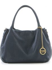 Mia Tomazzi Skórzana torebka w kolorze granatowym - 28 x 20 x 12 cm rozmiar: onesize. Niebieskie torebki klasyczne damskie Mia Tomazzi, bez wzorów, z materiału, bez dodatków. Za 260.99 zł.