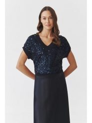 TATUUM Sweter "Icoma" w kolorze granatowym rozmiar: XL. Niebieskie swetry klasyczne damskie Tatuum, xl, bez kołnierzyka. Za 187.96 zł.