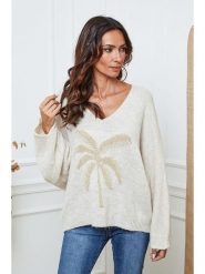 So Cachemire Sweter "Adandine" w kolorze beżowym rozmiar: L. Brązowe swetry klasyczne damskie So Cachemire, l, z kaszmiru, bez kołnierzyka. Za 147.91 zł.