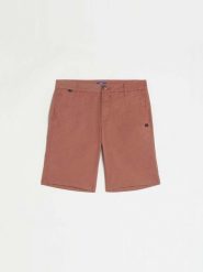 Szorty Męskie TBS Laevaber. Brązowe szorty męskie Tbs, na lato, bez wzorów, z bawełny, eleganckie. Za 259.00 zł.