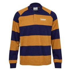 Koszulka polo z długim rękawem Hummel Striped. Fioletowe koszulki polo męskie HUMMEL, xl, bez wzorów, z bawełny, bez ramiączek. Za 244.08 zł.