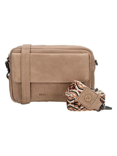 HIDE & STITCHES Skórzana torebka w kolorze beżowym - 21 x 14 x 4 cm rozmiar: onesize. Brązowe torebki klasyczne damskie HIDE & STITCHES, bez wzorów, z materiału, bez dodatków. Za 130.99 zł.