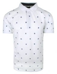 Koszulka Polo, Męska - Pako Jeans - Biała, Wzór w Drobne Balony. Białe koszulki polo męskie Pako Jeans, l, bez wzorów, z bawełny, bez ramiączek. Za 115.00 zł.
