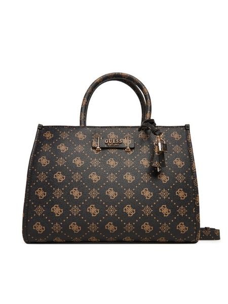 Guess Torebka Silia HWGP98 90220 Brązowy. Brązowe torebki klasyczne damskie Guess, z aplikacjami, ze skóry, bez dodatków. Za 519.99 zł.