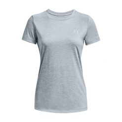 Koszulka treningowa damska Under Armour Tech SSC - Twist. Niebieskie bluzki sportowe damskie Under Armour, xs, bez wzorów, bez ramiączek. Za 69.99 zł.