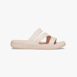 Klapki damskie do chodzenia Crocs GETAWAY STRAPPY. Brązowe klapki damskie Crocs, bez wzorów, bez obcasa. Za 169.00 zł.