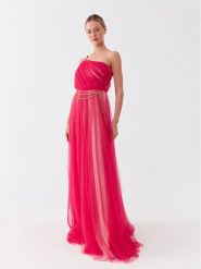 Elisabetta Franchi Sukienka wieczorowa AB-463-32E2-V780 Różowy Regular Fit. Czerwone sukienki damskie Elisabetta Franchi, bez wzorów, z syntetyku, wizytowe, bez kołnierzyka, bez ramiączek. Za 1,779.00 zł.