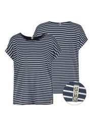 Sublevel Koszulka w kolorze granatowo-białym rozmiar: M. Białe bluzki damskie Sublevel, m, bez wzorów, z bawełny, bez kołnierzyka, bez ramiączek. Za 66.16 zł.