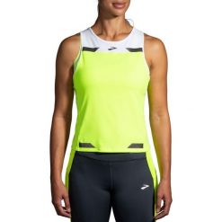 Koszulka do biegania damska Brooks Run Visible. Żółte t-shirty damskie Brooks, bez wzorów, bez kołnierzyka. Za 226.55 zł.