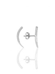 Miu Silver Srebrne kolczyki-wkrętki z cyrkoniami rozmiar: onesize. Szare kolczyki damskie Miu Silver, z cyrkonią, srebrne. Za 60.99 zł.