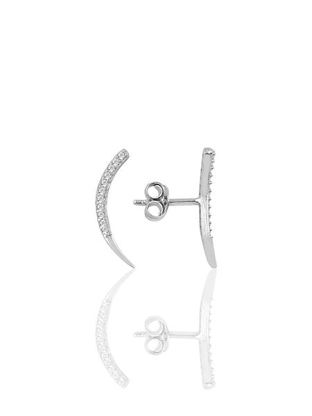 Miu Silver Srebrne kolczyki-wkrętki z cyrkoniami rozmiar: onesize. Szare kolczyki damskie Miu Silver, z cyrkonią, srebrne. Za 91.56 zł.