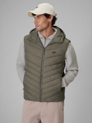 4F Bezrękawnik z wypełnieniem syntetycznym męski - khaki XXL. Brązowe kamizelki męskie 4f, m, z materiału. Za 229.99 zł.