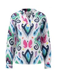 FYNCH-HATTON Lniana bluzka w kolorze białym ze wzorem rozmiar: 40. Białe bluzki damskie Fynch-Hatton, bez wzorów, ze lnu, bez kołnierzyka, bez ramiączek. Za 121.99 zł.