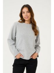 Kaffe Sweter "Pearlie" w kolorze szarym rozmiar: S. Szare swetry klasyczne damskie Kaffe, s, ze splotem, bez kołnierzyka. Za 122.96 zł.