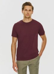 PAKO LORENTE – Bawełniany bordowy t-shirt z okrągłym dekoltem. Czerwone t-shirty męskie Pako Lorente, xxl, bez wzorów, z bawełny, bez kołnierzyka. Za 49.99 zł.