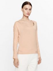 Calvin Klein Underwear Koszulka piżamowa 000QS7006E Beżowy Regular Fit. Brązowe koszule nocne damskie Calvin Klein Underwear, l, bez wzorów, bez ramiączek. Za 159.99 zł.