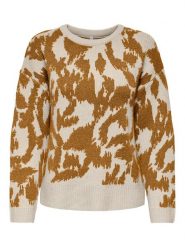 ONLY Sweter w kolorze jasnobrązowo-beżowym rozmiar: XL. Brązowe swetry klasyczne damskie Only, xl, ze splotem, bez kołnierzyka. Za 156.98 zł.