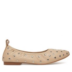 Baleriny Badura. Brązowe baleriny damskie Badura, bez wzorów, bez obcasa. Za 299.99 zł.