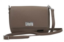 Wizytowa torebka damska Barberinis - Beżowa ciemna. Brązowe torebki wieczorowe Barberinis, bez wzorów, z lakierowanej skóry, eleganckie, bez kołnierzyka, bez ramiączek. Za 203.99 zł.