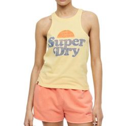 Koszulka treningowa damska Superdry Vintage Cooper Classic. Żółte t-shirty damskie Superdry., bez wzorów, bez kołnierzyka. Za 88.55 zł.