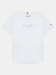 Tommy Hilfiger T-Shirt KG0KG08298 S Biały Regular Fit. Białe koszulki dziewczęce Tommy Hilfiger, s, bez wzorów, z bawełny, bez ramiączek. Za 89.99 zł.