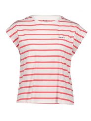 Pepe Jeans Koszulka w kolorze biało-czerwonym rozmiar: S. Białe bluzki damskie Pepe Jeans, s, bez wzorów, z bawełny, bez kołnierzyka. Za 118.56 zł.
